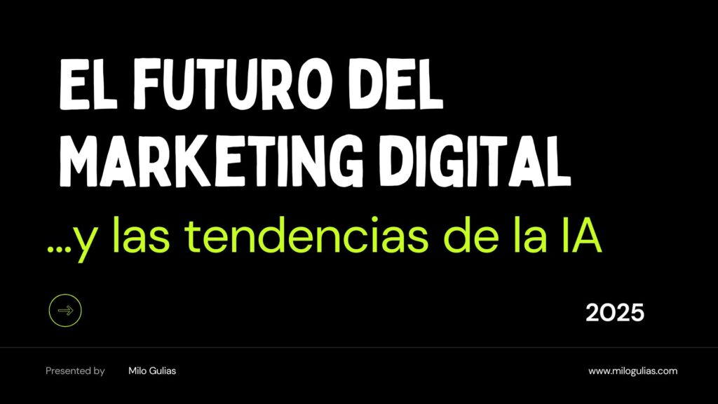 El futuro del marketing digital y las tendencias de la IA 1 Neon Green and Black Minimalist Monthly Performance Report Presentation